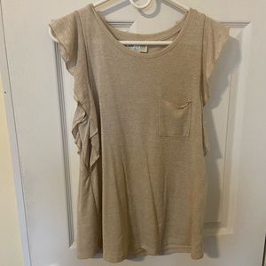 Tan ruffle tank top